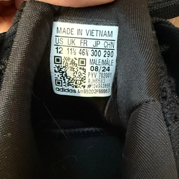 Adidas Men's Black Athletic Shoes with Gold Stripes - Picture 5 of 9